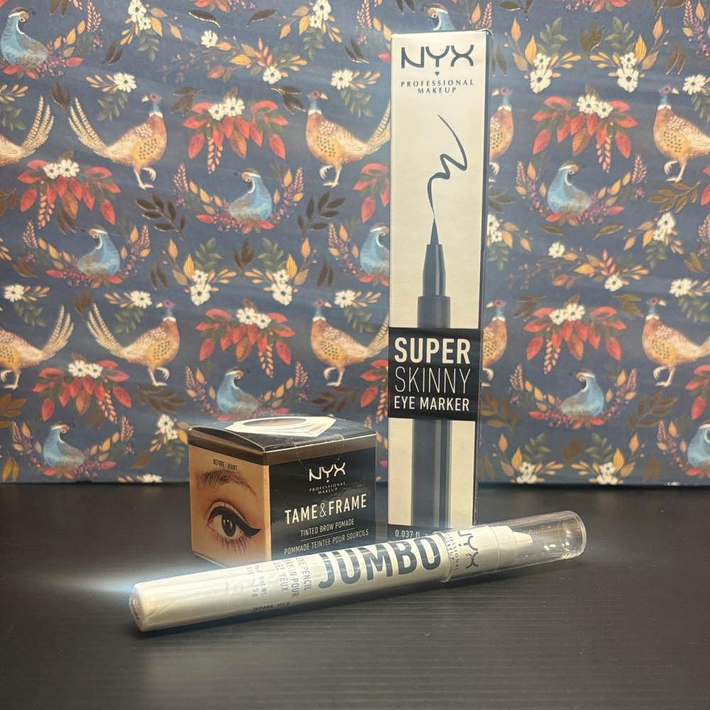 Complete NYX Brow & Eye kit: Super Skinny Eye Marker, Brow + Jumbo Eye Pencil